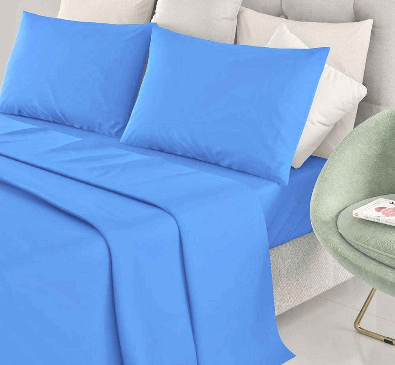 Set completo lenzuola matrimoniali 100% COTONE lenzuolo sotto con angoli letto.