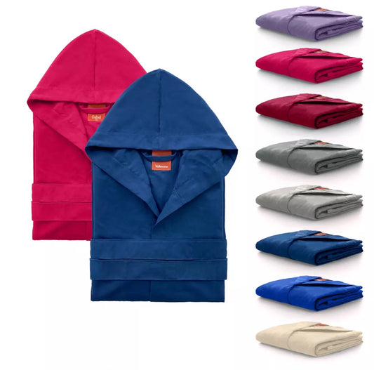 Accappatoio CON CAPPUCCIO E TASCHE IN MICROFIBRA PER PISCINA SPORT UNISEX.